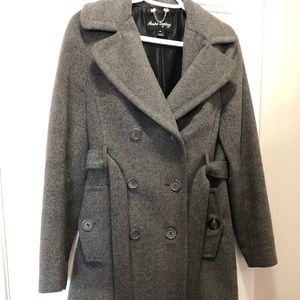 Grey Lined Wool Peacoat